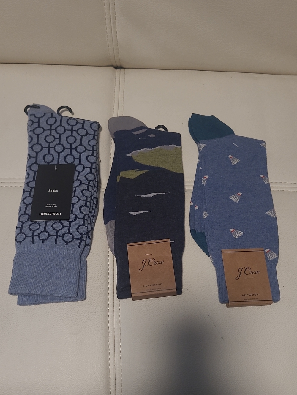 J. Crew Blue Patterned Men's Dress Socks Trio